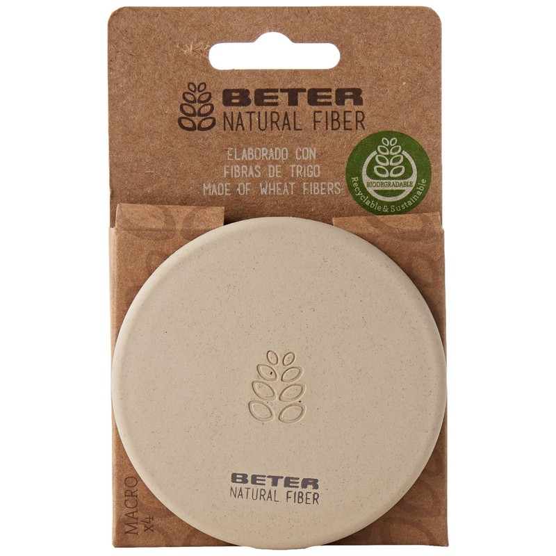 Espejo Bolso Natural Fiber Doble Plegable X4 Beige