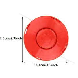 Vulevirtue Pack of 2 Universal Grass Trimmer Head M10 x 1.25 Double Line Head for Brush Cutter Thread Spool, Aluminium Line Head, Grass Trimmer Head, for Brush Cutter (Red)