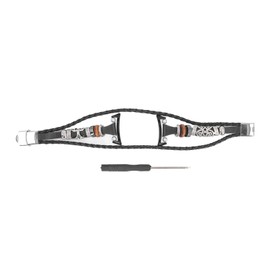 Beaded Watch Strap DIY Vintage Metal Quick Release Adjustable Sport Replacement Watch Bracelet Band for Oppo Watch 3 Black