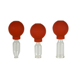 Lauschaer Glas 3er Schröpfglas-Set mit Ball 10-15-20mm zum professionellen, medizinischen, feuerlosen Schröpfen mundgeblasen, handgeformt, Schröpfglas, Schröpfgläser, Lauschaer Glas das Original