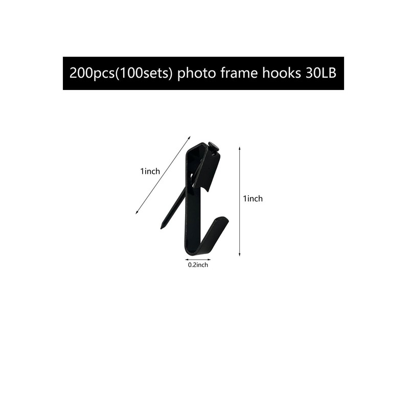 IDEALSV 200 Pcs (100 Stes) Picture Hangers 30LB with Nails