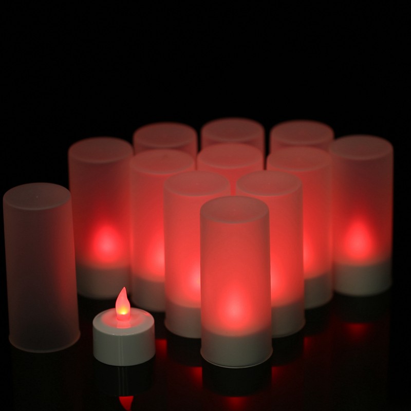 Colourful LED Candle Light Rechargeable Simulation Flameless Tea Candle Lights