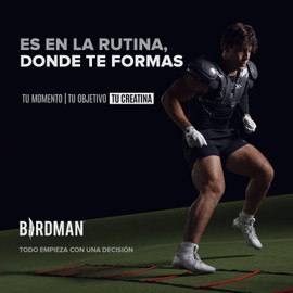 BIRDMAN Creatina Monohidratada de Alta Pureza En Polvo Sin Sabor, Preworkout, Alto Rendimiento 90 Servicios 450g.
