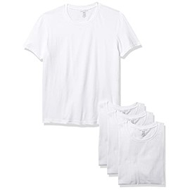Nautica Men's 4 Pack Cotton Crew Neck T-Shirts, White, Medium