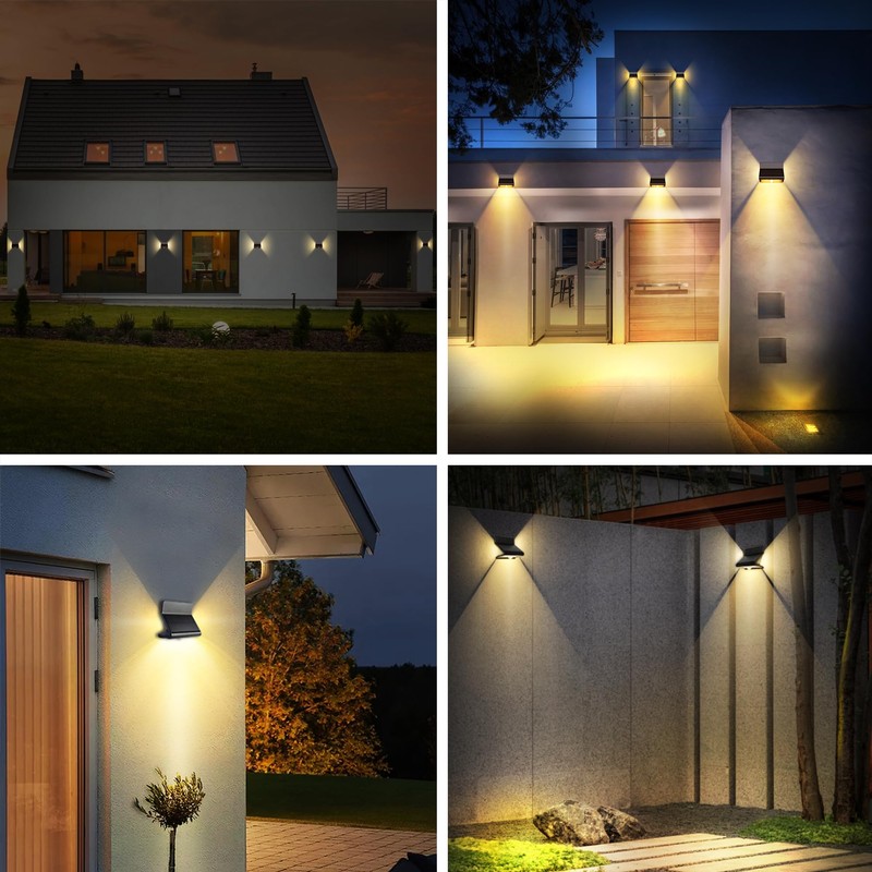 AURAXY Motion Sensor Outdoor Lights, Solar Wall Light with Optical