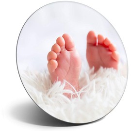 Destination Vinyl ltd Magnet for Refrigerator, Fridge - Cute Beautiful Baby Feet New Born Mum for Office, Cabinet and Whiteboard, Magnetic Stickers, 8677