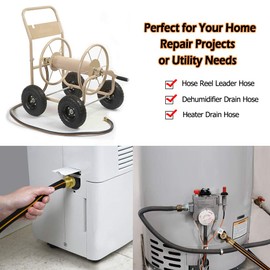 Solution4Patio Leader Short Garden Hose 5/8 in. x 10 ft. -Kink Free, No Leaking, Male/Female Fittings -Heavy Duty Durable Flexible Lightweight Water Pipe -Brass Aluminum Ends for Household & Yard Use