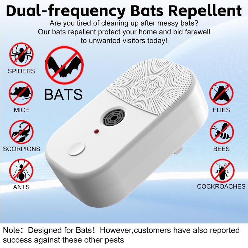 Ultrasonic Bat Repellent Deterrent Devices for Attic, 4Pack Bat Repellent