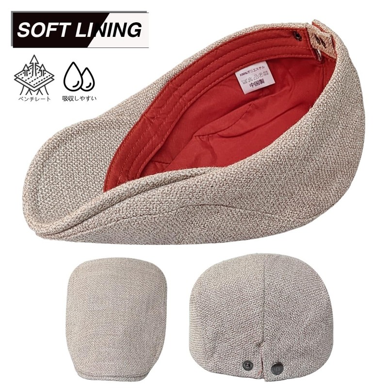 RUNQIU Herringbone Beret Hat for Men Spring Summer Checked Pattern