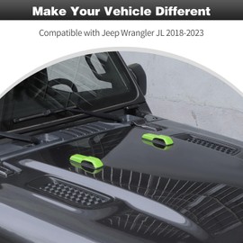 CheroCar JL Engine Hood Hinge Cover Decoration Cover Stickers Rec Exterior Accessories for Jeep Wrangler JL 2018 (Light Green)