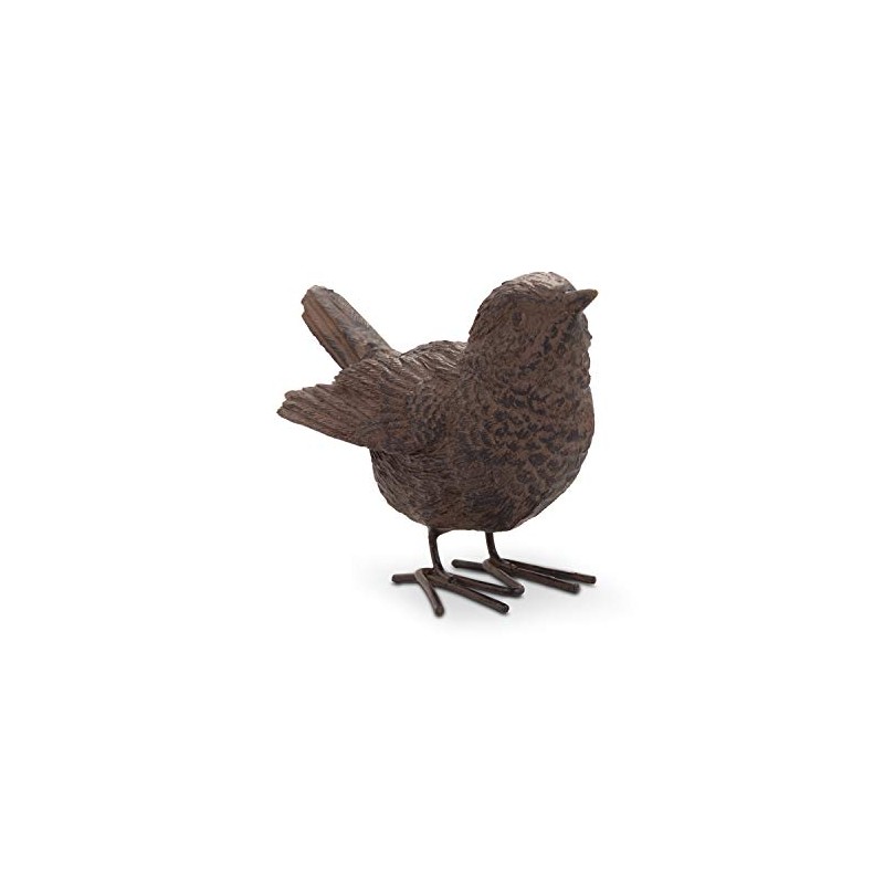 Pair of Detailed Resin Wren Bird Ornaments for Home or
