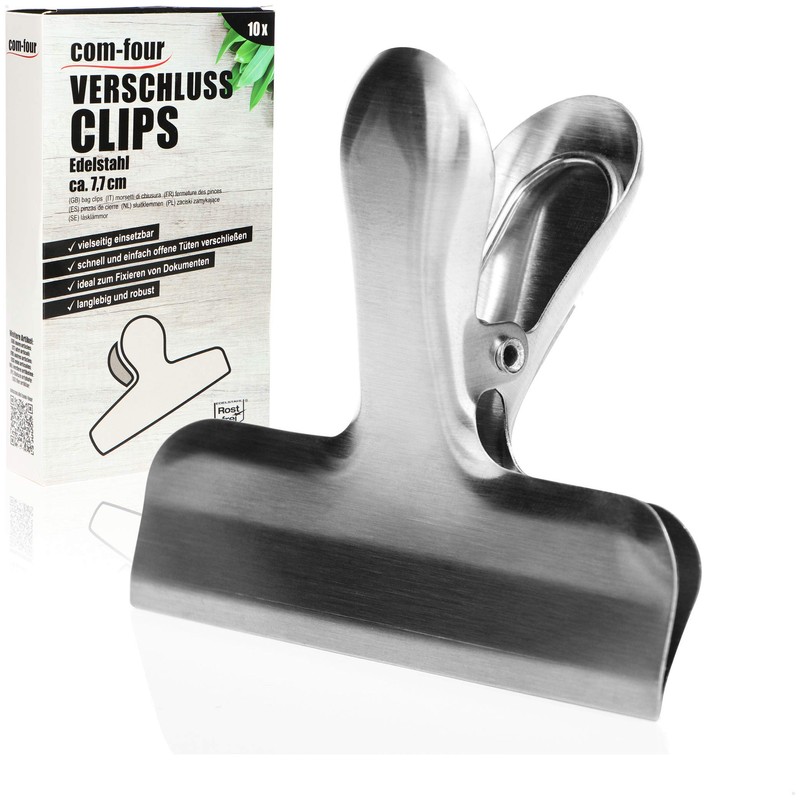 com-four® 10 x Medium Sealing Clips, Sealing Clips for Food