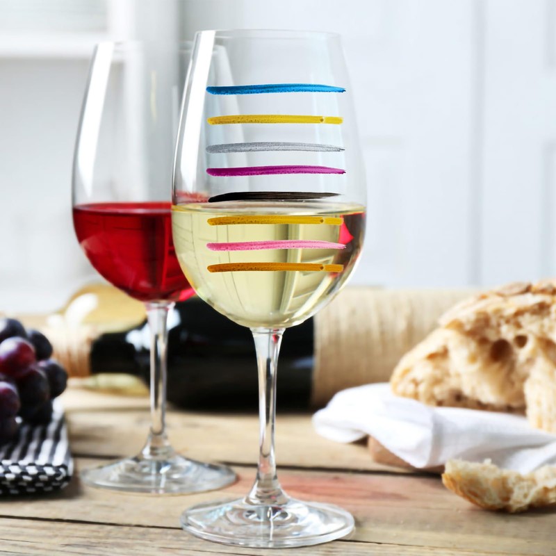 GAINWELL Wine Glass Markers, Set of 8 Non-Toxic Food-Safe Wine