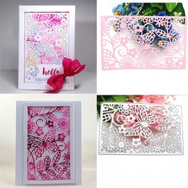 Rectangle Metal Butterflies Cute Butterflies Cutting Dies Embossing Stencils Template for Card Scrapbooking and Craft Album Paper Card Decoration