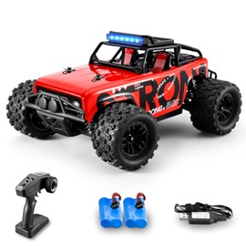 SupKonXi RC Car 4WD Remote Control Truck, 1:18 Scale Off Road RC Truck, 36KPH Fast Racing Car, 2.4Ghz RC Vehicle Rock Crawler with 2 Batteries-60 min Playtime, for Boys Kids Girls Teens - Red
