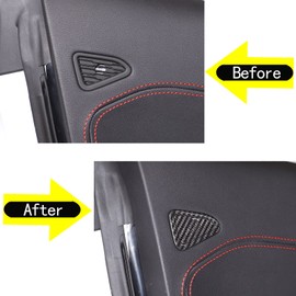 Sekhyna Car Side Door Speaker Cover Trim Real Carbon Fiber 2PCS Compatible with Corvette C8 Stingray 2020-2023,C8 Interior Door Trumpet Grille Cover Trim Accessories (Black)