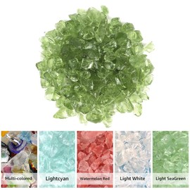 RUIRUI Fire Glass for Fire Pit, 10 Pounds Reflective Fireplace Glass 1/4 Inch Glass Rock for Outdoorliving and Indoors Firepit Glass Decoration (Dark Seagreen)