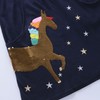 Toddler Long Sleeve Dress Casual Cartoon Sequin Unicorn Jersey Dresses