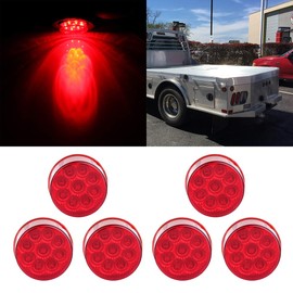 cciyu 6x 2" 9 Led Red Len Red Light LED Clearance Side Marker Light For Freightliner Argosy 2000 2002 2004 For Freightliner Century Class 1999 2001 2003 2006 2008 2010 For Freightliner Columbia 2008