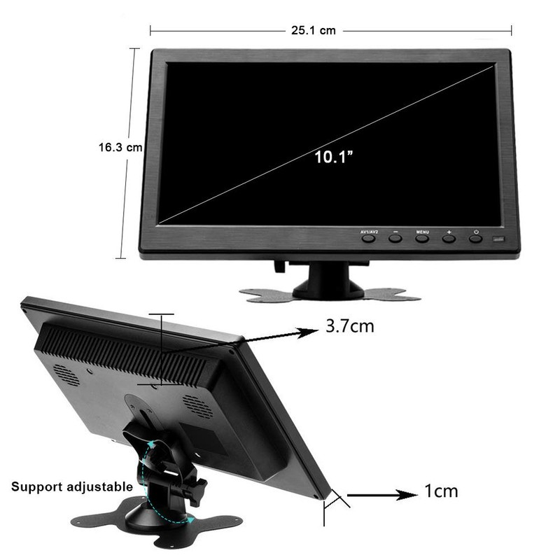 Hikity 10.1 Inch Small HDMI Monitor Portable CCTV Monitors 1280x600