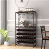 LOKO 32 Bottle Industrial Wine Rack, 4-Tier Wine Storage Racks,