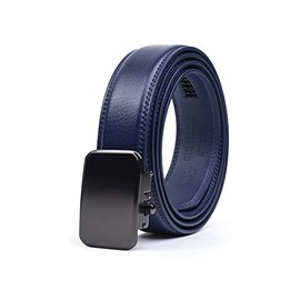 Joseph Elliott Belts Men's Genuine Leather Ratchet Adjustable Golf Belt Berkeley Blue, Black Buckle