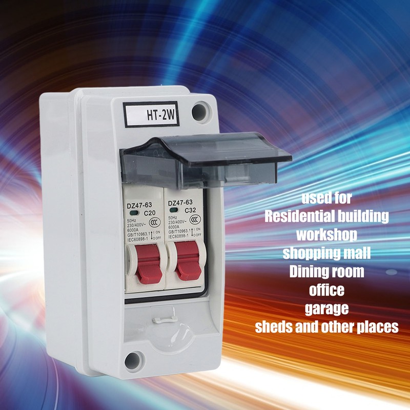 Distribution Box IP65 Waterproof 2 Way Flame Retardant MCB C