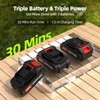 VASG Leaf Blower Cordless, 3 x 21V Batteries & Fast