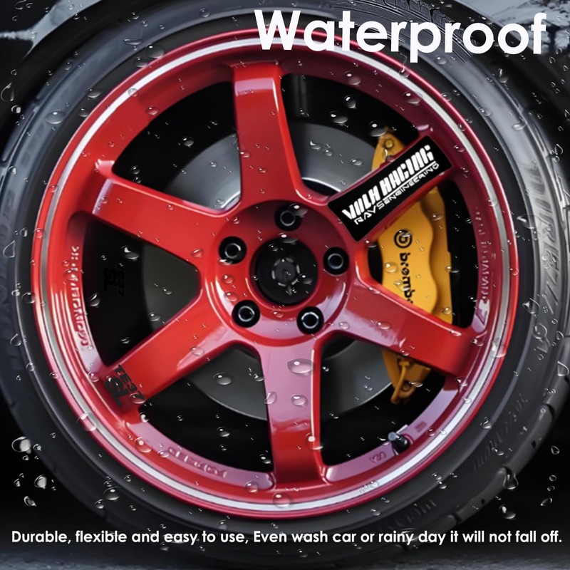 TOCCOOL Wheel Stickers, Racing Cars Stickers, Letter Stickers, Suitable for