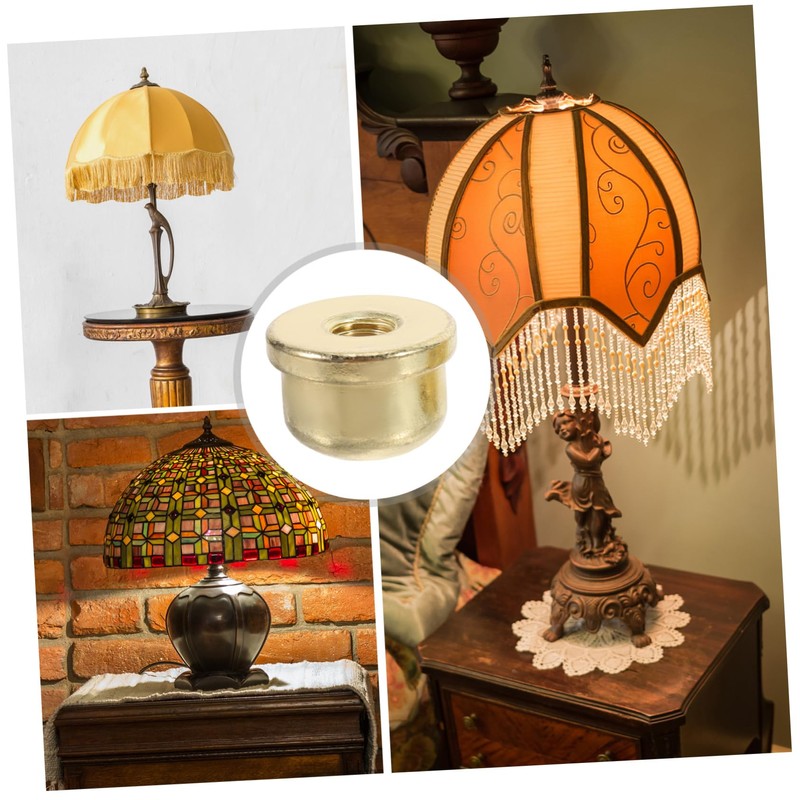 WOONEKY Versatile Lamp Shade Harp Holder Finials 2pcs Brass Lamp