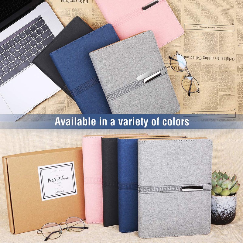FOBOZONE Notebook A5 leather, refillable diary, student notebook, 200 thick