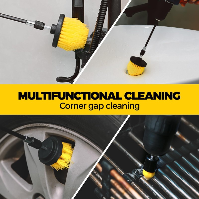 Holikme 8 Piece Drill Brush Attachments Set, Power Scrubber Brush