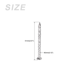 METALLIXITY Fence Deck Nails (51mmx3mm) 50Pcs, 304 Stainless Steel Spiral Shank Deck Nail - for House Repairing, Wall, Floor, Silver