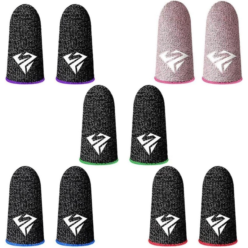 5Pcs Black Finger Cover Game Controller Sweat Proof Non-Scratch Sensitive