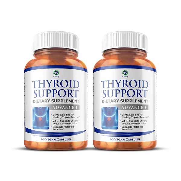 1 Body Thyroid Support Supplement with Iodine, Vitamin B12, Zinc,