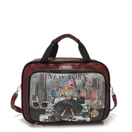 Nicole Lee Cosmetic Makeup Bag for Women - Multi Organization Toiletry Travel Bag with 5 Compartments (Success in New York)