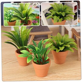 3piezas Plantas Verdes Miniatura de Bonsái Micropaisajes Decorativos Maceta de Adornos Plantas Artificiales para Kit de Minicasas para Adornos de...  