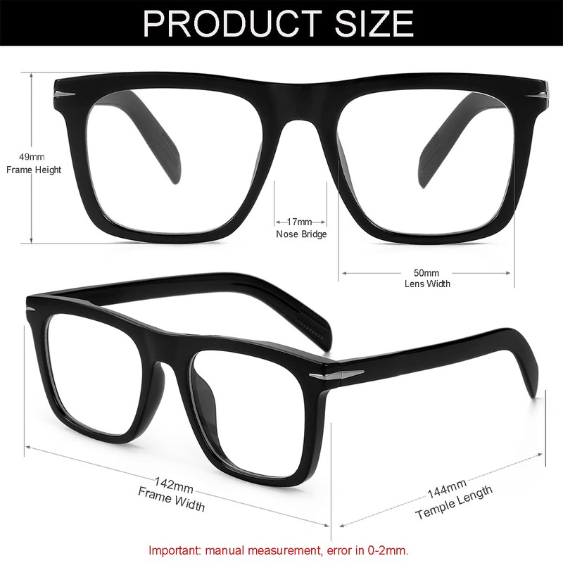 NIDOVIX Trendy Square Blue Light Blocking Glasses for Men Women,