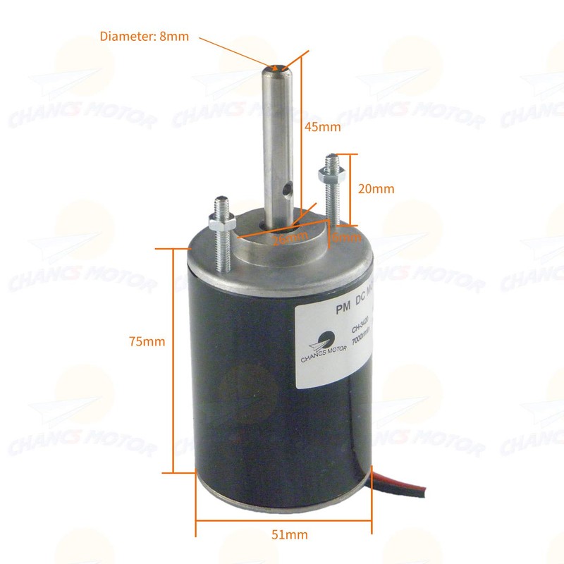 CHANCS DC-Elektromotor CH-3420 12V DC 3500RPM Permanentmagnet mit gemeinsamer Welle