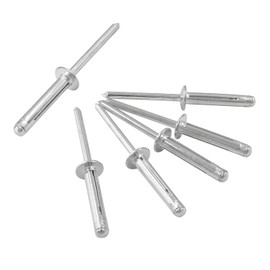 Kyuionty 60 Pcs 3/16" x 1" Tri-Fold Exploding Pop Rivets, Aluminum Large Head Blind Rivets (Silver)