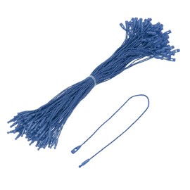 MECCANIXITY Cotton Hang Tag String Snap Lock Pins Loop Price Tag Fastener Plastic Tags Ties Blue 7.8 Inch Pack of 100