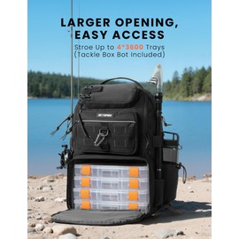 SKYSPER Fishing Tackle Backpack 40L Fishing Bag for Storage Fishing Gear and Equipment, Camping, Hiking