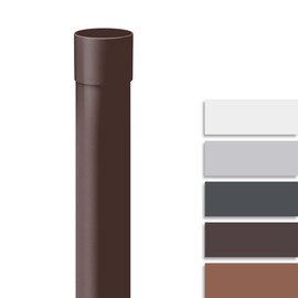 INEFA Downpipe 100 cm, PVC DN50 / 50 mm, Dark Brown, Rain Pipe Gutter Accessories, Easy Plug-In Installation, Made in Germany