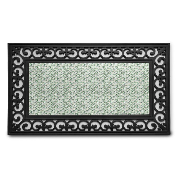 Lunarable Jasmine Doormat, Gardenia Simplistic Romantic Flowers Continuous Pattern, Rectangle