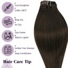 Clip in Human Hair Extensions Darkest Brown Hair Extensions Real