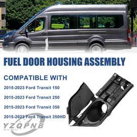 YZQPNB Fuel Filler Door Housing Pocket Hinge w/White Cover Compatible with 2015-2023 Ford Transit Van 150 250 350 Gasoline Engine Replace # CK4Z-5427936-A CK4Z-61405A26-B