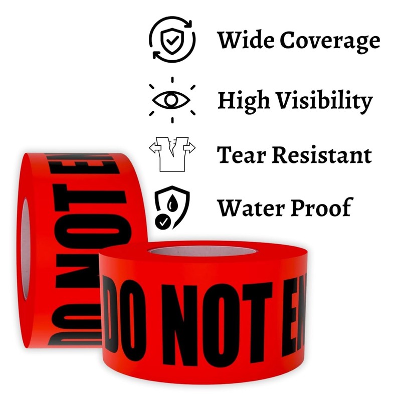 SINGHAL Red “Do Not Enter” Safety Tape 3″ x 165 Ft