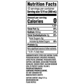 Mountain Dew Mtn Dew Zero Sugar, 12 fl oz. Cans, (18 Pack)