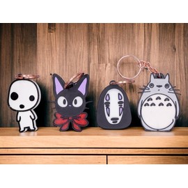3D Printed Studio Ghibli Keychains: JiJi, Kodama, Totoro, No Face - Design: Kodama