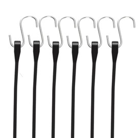 Rubber Bungee Cords with Hooks 31 Inch,6 Pack Heavy Duty Bungee Cords Hooks,100% EPDM Rubber Bungee Straps with S Hooks for Truck,Van,Motorcycle,Cargo,Tarps, Canvases and More